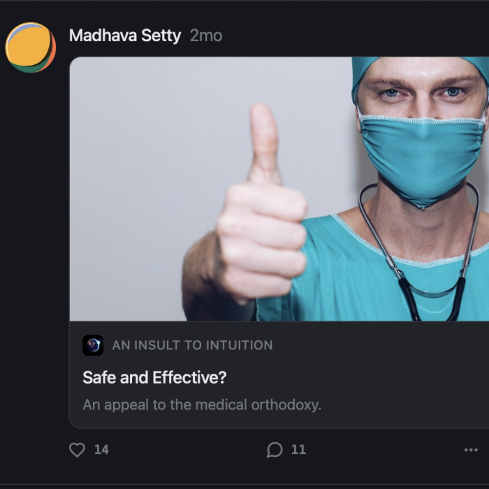 "Safe & Effective - Parts 1 through 4" Madhava Setty, MD